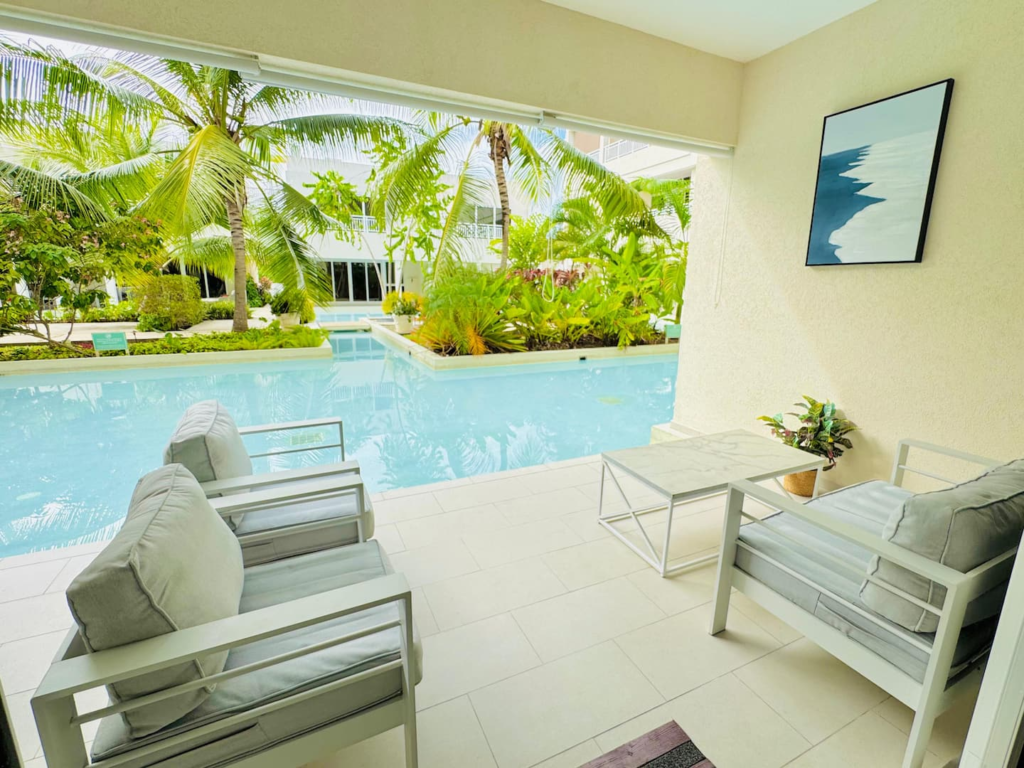 Harmony Hall Green poolside condo, Oistins, Barbados