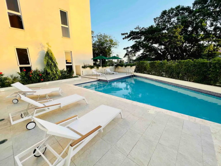 Harmony Hall Green poolside condo, Oistins, Barbados